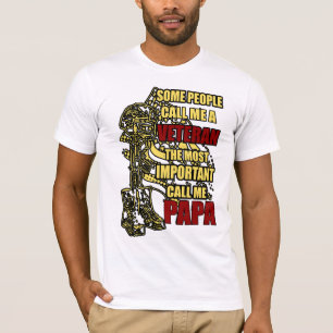 Oude veteran papa t-shirt