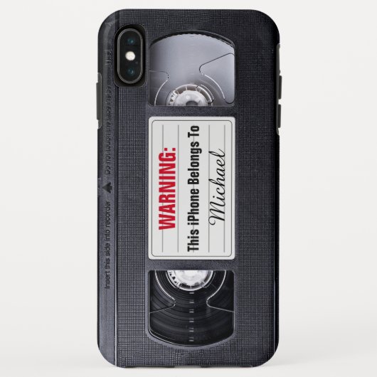 Oude VHS-cassetteband Persoonlijke Naam Tekst Case-Mate iPhone Case (Achterkant)