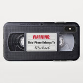 Oude VHS-cassetteband Persoonlijke Naam Tekst Case-Mate iPhone Case (Achterkant (horizontaal))