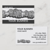 Oude Victoriaans huizen onroerend goed aangepaste Visitekaartje (Voorkant / Achterkant)