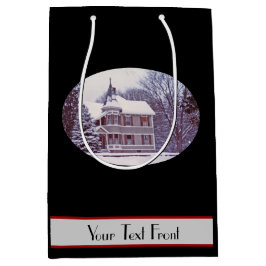 Oude Victoriaans kamer met kerstmis Medium Cadeauzakje