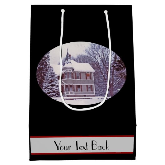 Oude Victoriaans kamer met kerstmis Medium Cadeauzakje (Achterkant)