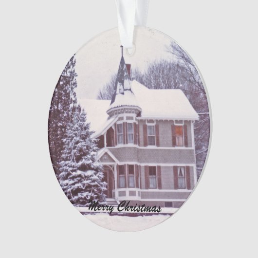 Oude Victoriaans kamer met kerstmis Ornament (voorkant)