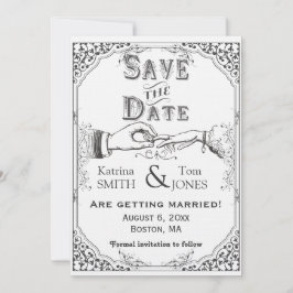 Oude Victoriaans Opslaan Datum Kaart