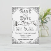 Oude Victoriaans Opslaan Datum Kaart (Staand voorkant)