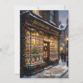 Oude victoriaanse apotheek kerstfeest feestdagenkaart (Voorkant)