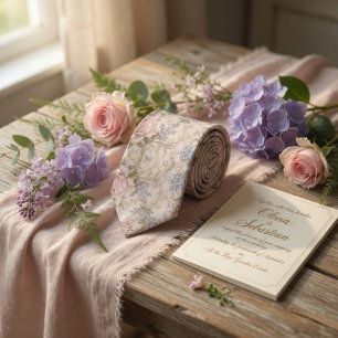 Oude Victoriaanse Aquarel Rozen Sering Botanisch Stropdas