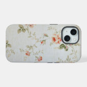 Oude victoriaanse behang met bloempatroon iPhone 15 case (Achterkant horizontaal)