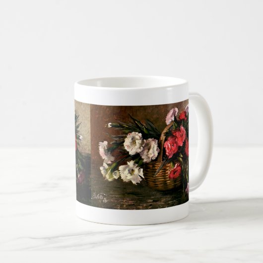 Oude Victoriaanse Bloemen, Bloemige Anjers Koffiemok (Voorkant rechts)