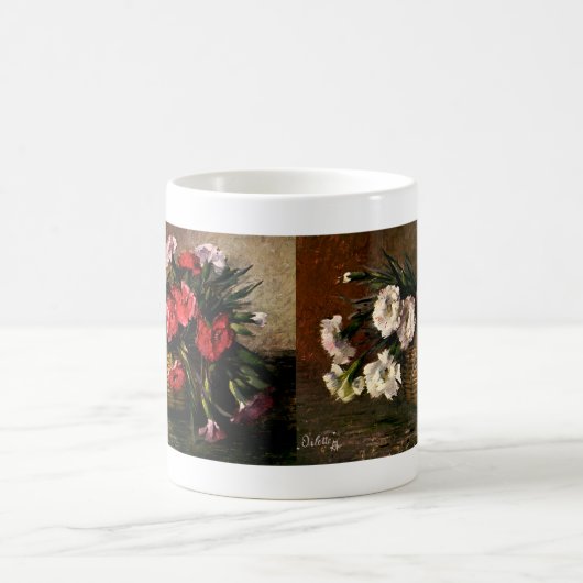 Oude Victoriaanse Bloemen, Bloemige Anjers Koffiemok (Center)