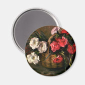 Oude Victoriaanse Bloemen, Bloemige Anjers Magneet (Voorkant / Achterkant)