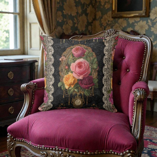 Oude Victoriaanse Bloemen Kussen (Creator heeft geüpload)