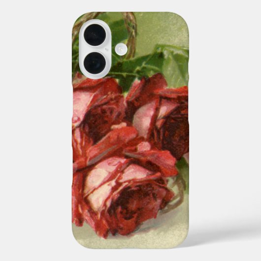 Oude Victoriaanse Bloemen, Rode Rozen Case-Mate iPhone Case (Achterkant)