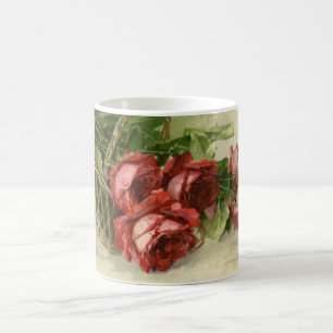 Oude Victoriaanse Bloemen, Rode Rozen Koffiemok