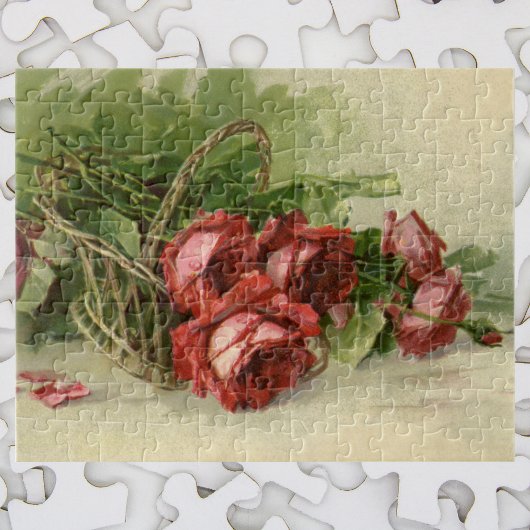 Oude Victoriaanse Bloemen, Rode Rozen Legpuzzel