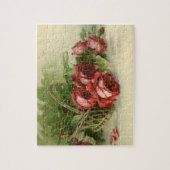 Oude Victoriaanse Bloemen, Rode Rozen Legpuzzel (Verticaal)
