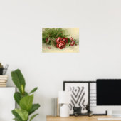 Oude Victoriaanse Bloemen, Rode Rozen Poster (Thuiskantoor)
