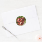 Oude Victoriaanse Bloemen, Rode Rozen Ronde Sticker (Envelop)