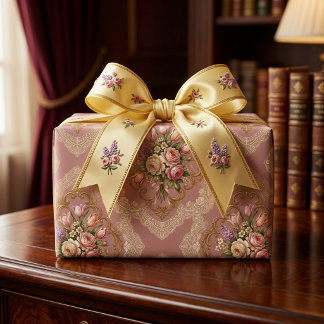 Oude Victoriaanse bloemenslingerend papier. Cadeaupapier
