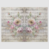 Oude victoriaanse bloemige bladmuziekontwerp tissuepapier (Voorkant)