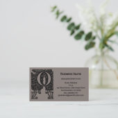 Oude Victoriaanse Elegante Monogram Letter O Visitekaartje (Staand voorkant)