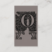 Oude Victoriaanse Elegante Monogram Letter O Visitekaartje (Achterkant)
