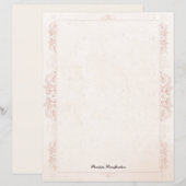 Oude Victoriaanse Elegante Naam Briefpapier (Voorkant / Achterkant)
