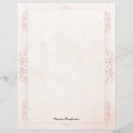 Oude Victoriaanse Elegante Naam Briefpapier