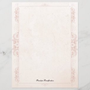 Oude Victoriaanse Elegante Naam Briefpapier