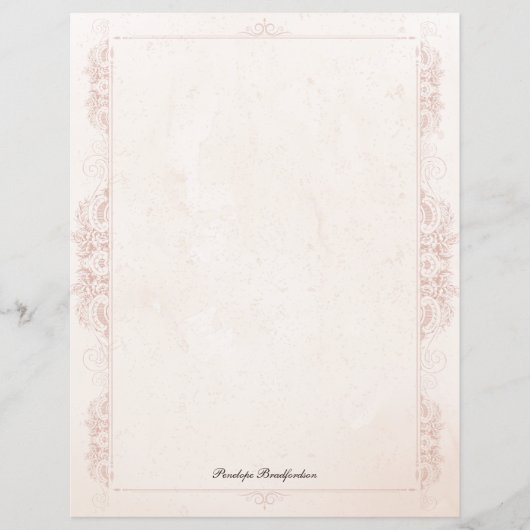 Oude Victoriaanse Elegante Naam Briefpapier (Voorkant)