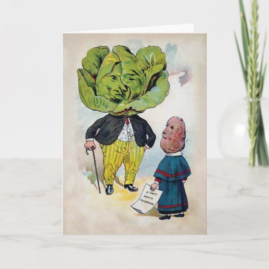 Oude Victoriaanse Eten Feestdagen Kaart (Voorkant)