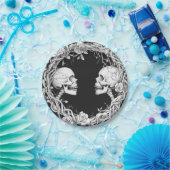 Oude Victoriaanse Gotische Halloween Schedels Roze Papieren Bordje (Feest)