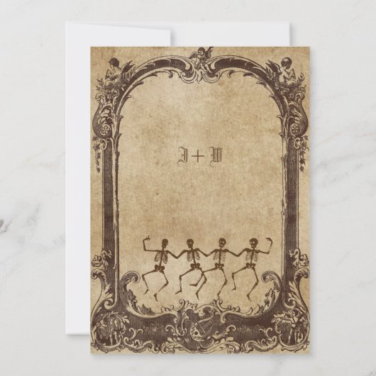 Oude Victoriaanse Gotische Halloweenfeest Kaart (Achterkant)