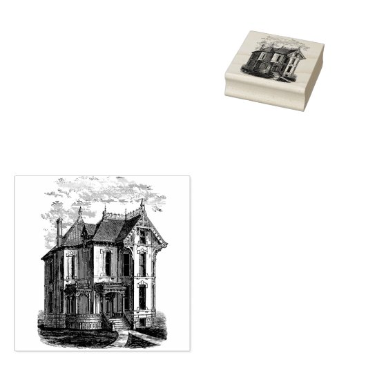 Oude victoriaanse huisstempel rubberstempel (Gestempeld)