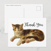 Oude Victoriaanse kat slaap kunst bedankt Briefkaart (Voorkant / Achterkant)