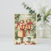 Oude victoriaanse kerst-ansichtkaart briefkaart (Staand voorkant)