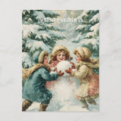 Oude victoriaanse kerst-ansichtkaart briefkaart (Voorkant)