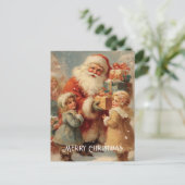 Oude victoriaanse kerst-ansichtkaart briefkaart (Staand voorkant)