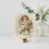 Oude victoriaanse kerst-ansichtkaart briefkaart (Staand voorkant)