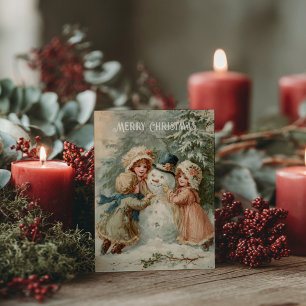 Oude victoriaanse kerst-ansichtkaart briefkaart