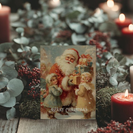 Oude victoriaanse kerst-ansichtkaart briefkaart