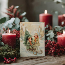 Oude victoriaanse kerst-ansichtkaart