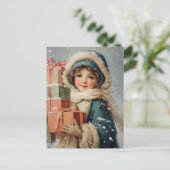Oude victoriaanse kerst-ansichtkaart briefkaart (Staand voorkant)