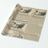 Oude Victoriaanse Kerst  Cadeaupapier (Uitgerold)