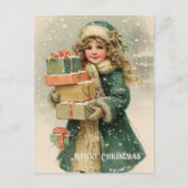 Oude Victoriaanse Kerst Postkaart (Voorkant)