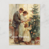 Oude victoriaanse kerstansichtkaart briefkaart (Voorkant)