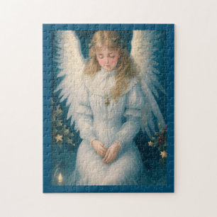 Oude victoriaanse kerstengel legpuzzel