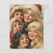 Oude victoriaanse kerstkaart briefkaart (Voorkant)