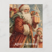 Oude victoriaanse kerstkaart briefkaart (Voorkant)