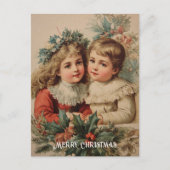 Oude victoriaanse kerstkaart briefkaart (Voorkant)